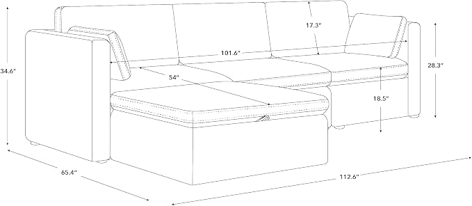 CHITA Oversized Modular Sectional Sofa, FSC Certified L Shaped Couch Reversible - Image 2