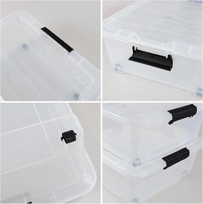 4-Pack 25 Quart Under Bed Plastic Storage Bins - Image 3