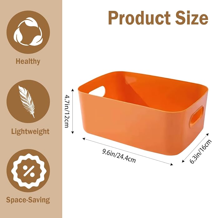 COVRA 2-Pack Plastic Storage Bins, Small Storage Baskets, Organizers - Image 2