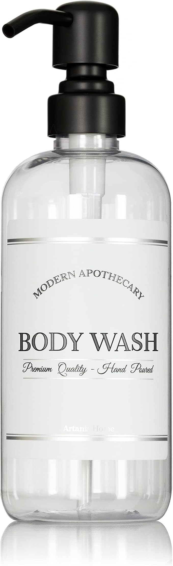 Refillable Clear PET Plastic 16 oz Body Wash Bottle by ArtanisHome