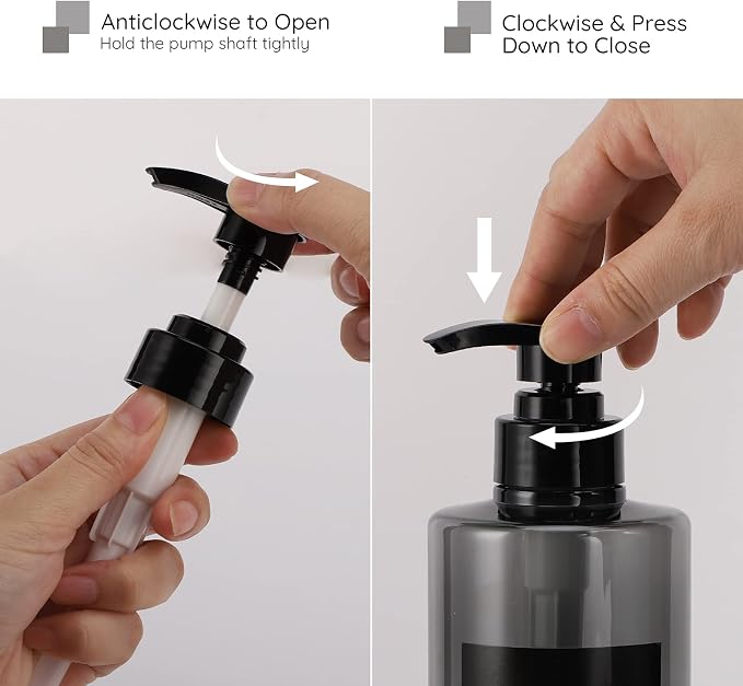 Refillable Shampoo Bottles, Segbeauty 16.9oz Shampoo Dispenser, Labeled Grey - Image 5