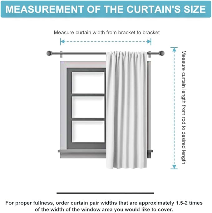 RYB HOME Room Darkening Curtains Small Window Treatment Blackout Draperies - Image 8