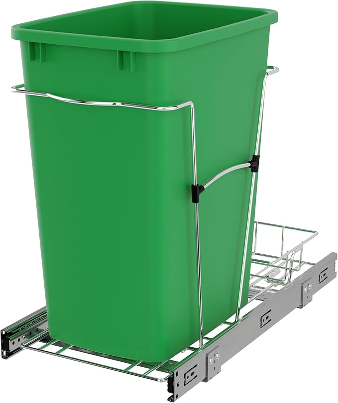 Rev-A-Shelf Pullout Trash Can for Kitchen Cabinets 35 Qt Garbage Waste by Rev-A-Shelf