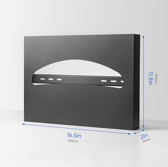 Toilet Seat Cover Dispenser Wall Mounted Stainless Steel Matte Black - Image 5
