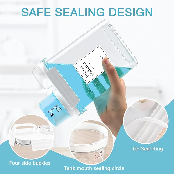3 Pack Laundry Detergent Dispenser, 61oz Laundry Soap Dispenser, Refluxable - Image 6