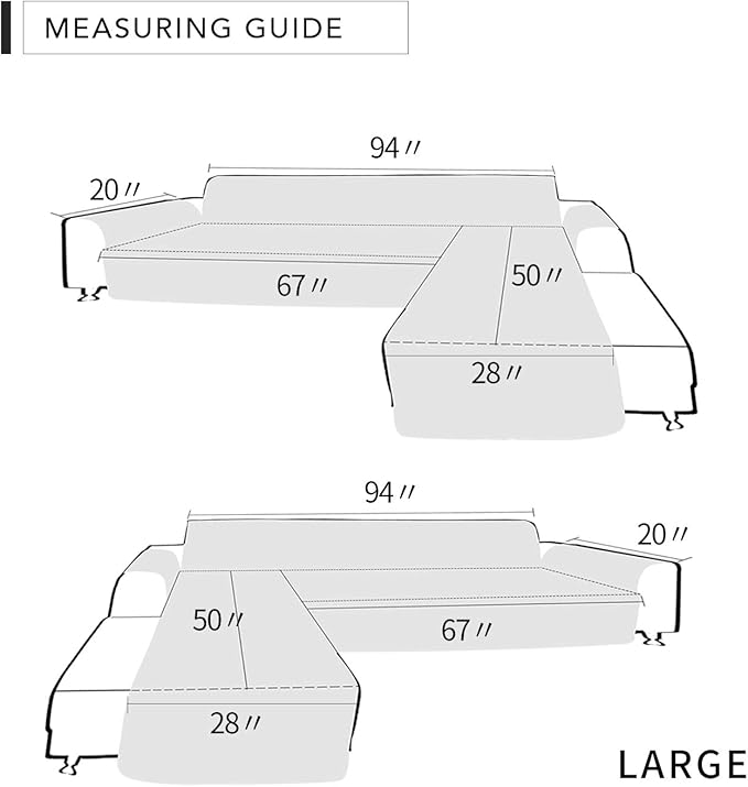 Easy-Going Sofa Slipcover L Shape Sofa Cover Sectional Couch Cover Chaise Cover - Image 7