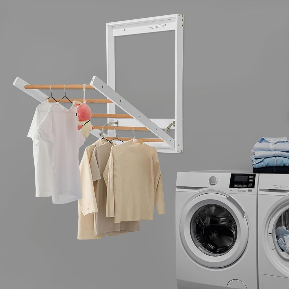31.5" Wall Mounted Clothes Drying Rack, Foldable Wall Mount Laundry Rack...