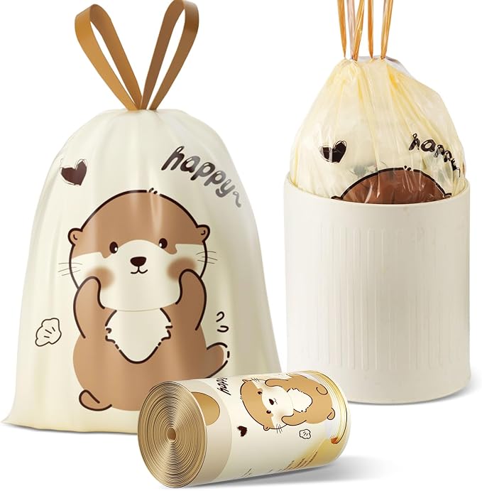 VOK 8 Gallon Trash Bags with Otters Printed, Drawstring Medium Garbage Bags by Unknown