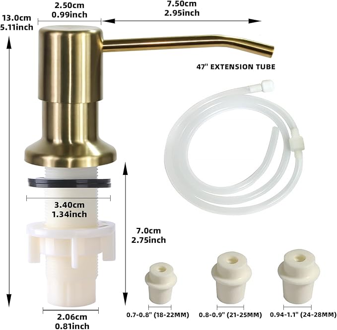 Soap Dispenser for Kitchen Sink, Built in Sink Soap Dispenser, Countertop Soap - Image 7