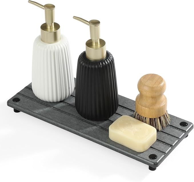 Instant Dry Sink Caddy Kitchen Sink Organizer, Quick Drying Stone Tray by Razborci