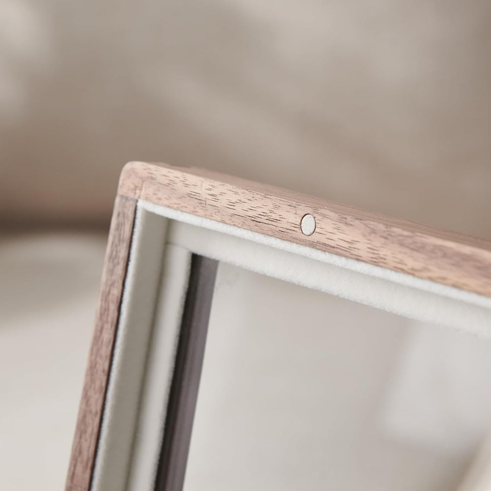 Beexchange Black Walnut Wooden Jewelry Box - Allwood, Handcrafted, Glass Lid ...