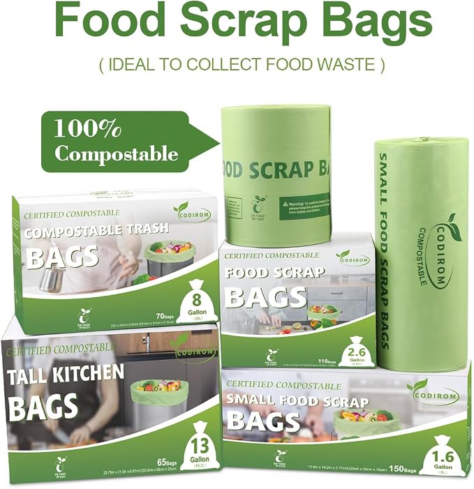 100% Compostable 1.6 Gallon Trash Bags, 6 Liter - Image 5