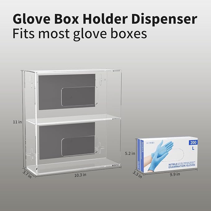 HIIMIEI Glove Holder for Wall Mount: Magnetic Gloves Box Holder, Acrylic - Image 6