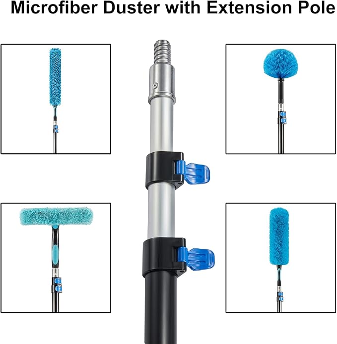 High Ceiling Fan Duster with 5-8 Foot Extension Pole, Extendable Reusable Cobweb - Image 6