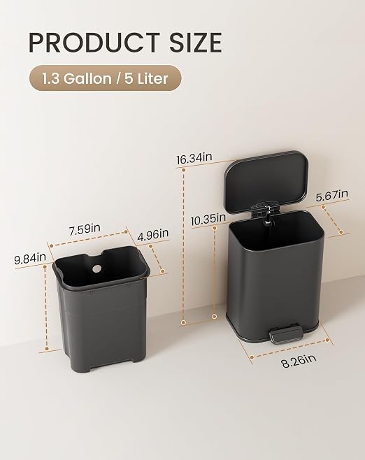 Cesun Small Bathroom Trash Can - Image 7