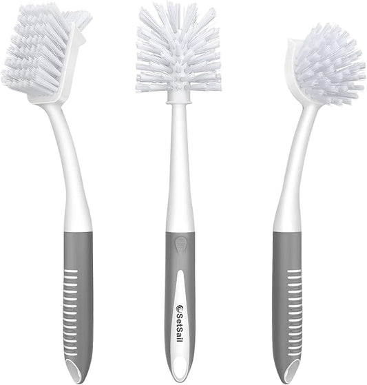 SetSail Dish Brush Set of 3 Piece, Dish Scrub Brush by SetSail