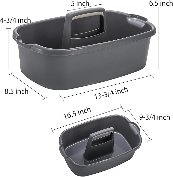 TOPZEA 2 Pack Cleaning Supplies Caddy, Large Plastic Cleaning Supply Organizer - Image 2