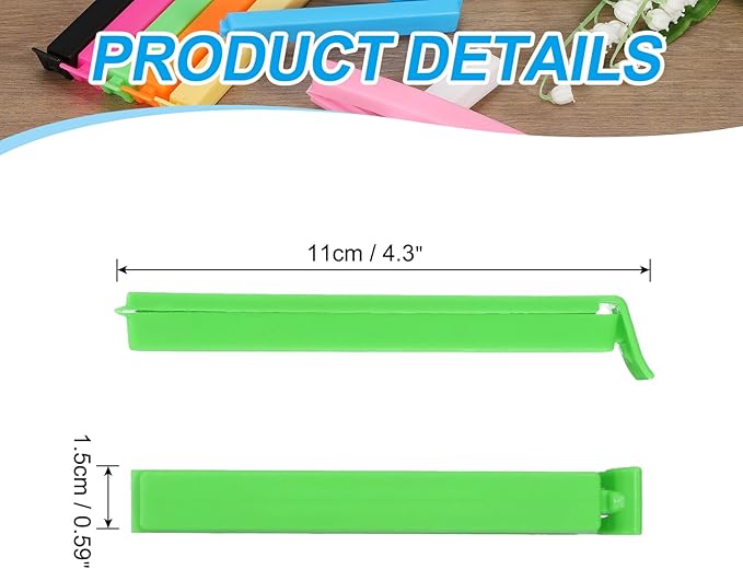 PATIKIL Sealing Clips 4.3 Inch, 10 Pack Reusable Plastic Bag Clip Clamp Sealer - Image 2