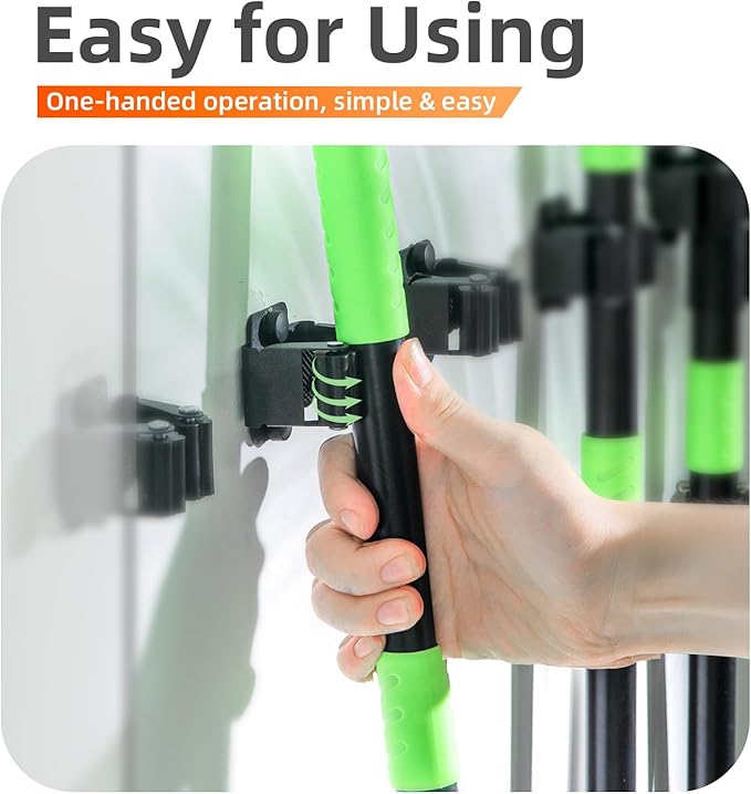 5 PCS Broom Holder Wall Mount, Upgraded Heavy Duty Mop and Broom Holder Wall - Image 6