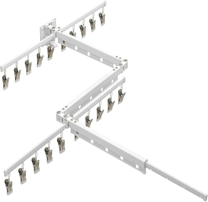 Hoimpro White 51" Clothes Drying Rack Retractable Foldable Wall Mounted by Hoimpro