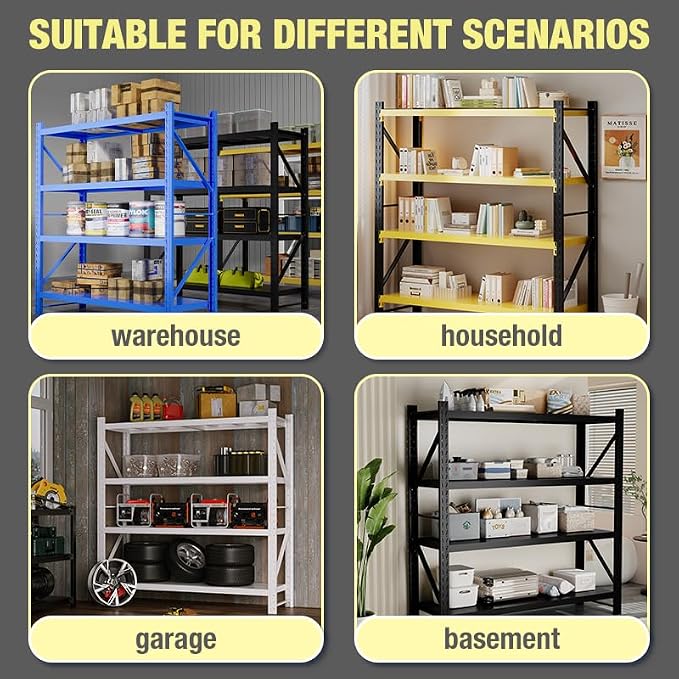 Storage Shelves Heavy Duty, Metal Garage Shelving Units, 4 Tier Storage Rack - Image 5