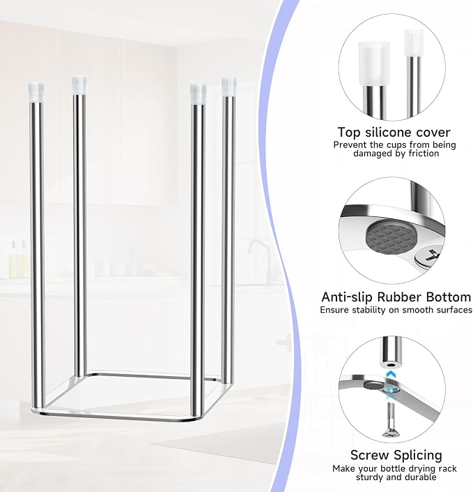 Water Bottle Drying Rack Reusable Bottle Rack Dryer Kitchen Stand Holder - Image 3