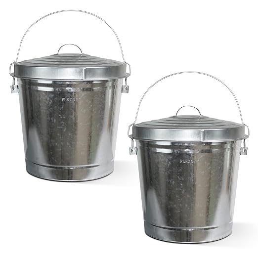 Plexon 10 Gallon Metal Trash Can by Plexon