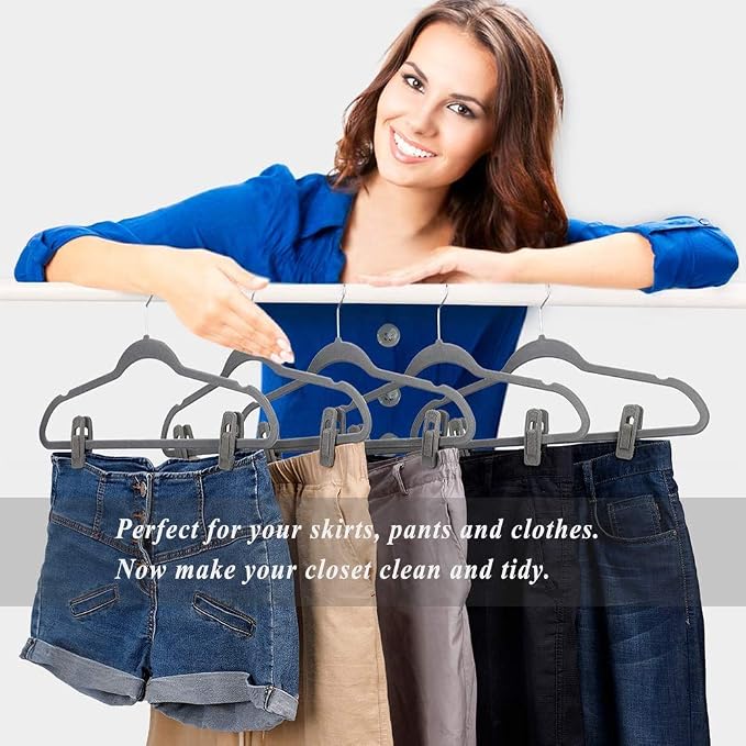 Grey Hanger Clips for Velvet Hangers - Image 5