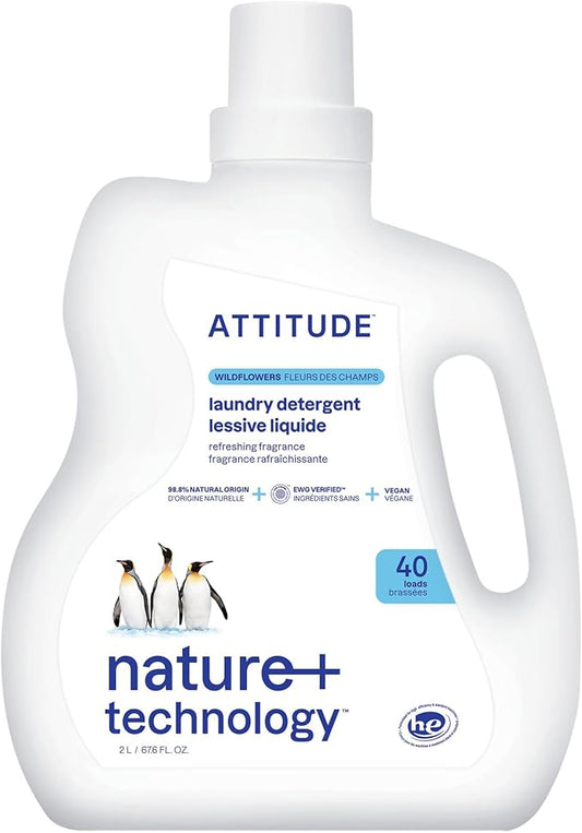ATTITUDE Liquid Laundry Detergent, EWG Verified, HE Compatible, Plant-Based & by ATTITUDE
