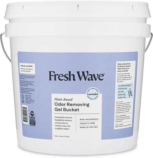 Fresh Wave Odor Removing Gel Bucket, 15.5 lb. | Lavender Scent Refill | Odor by FreshWave
