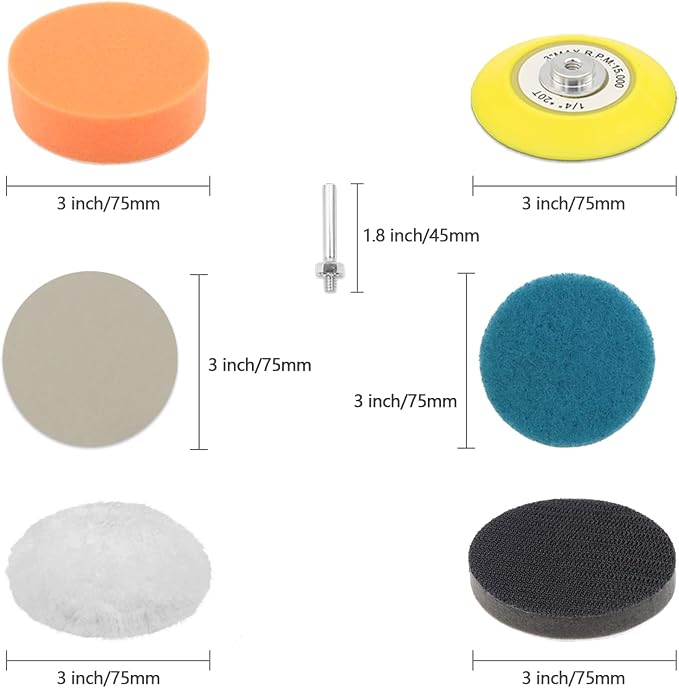 VIBRATITE Car Headlight Restoration Kit, 3 Inch Car Polishing Sanding Discs - Image 3