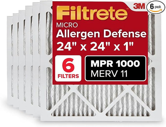 Filtrete 24x24x1 AC Furnace Air Filter, MERV 11, MPR 1000, Micro Allergen by Filtrete