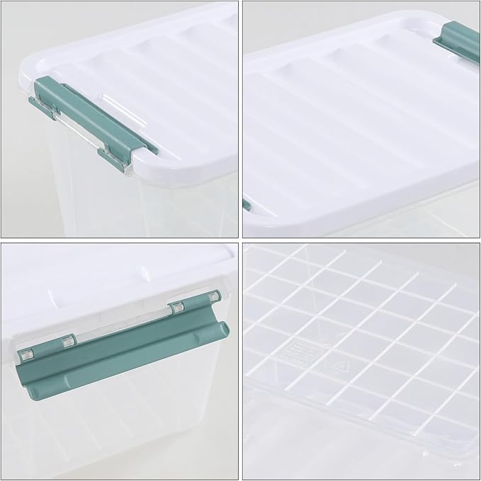 Zopnny 20 Quart Clear Latching Container Box, Plastic Storage Bin - Image 3