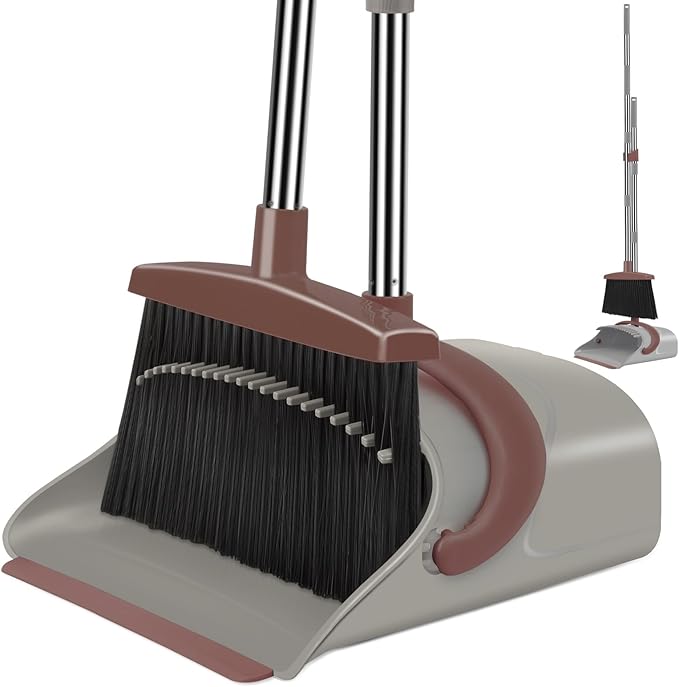 Ivandar Broom with Dustpan Combo Set, 50.6 inch Long Handle, Upright Standing by BroomdustpanwithComboSet