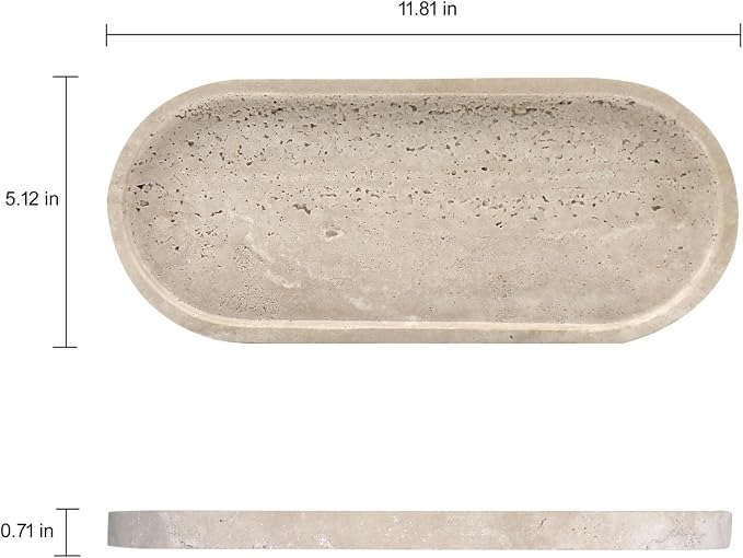 Natural Marble Tray, Oval Vanity Decorative Tray - Image 3