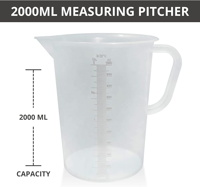 Appletofu Plastic Graduated Measuring and Mixing Pitcher - 2000ml Plastic - Image 2