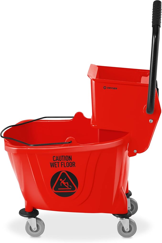 Dryser Commercial Side Press Wringer Combo Mop Bucket, 33 Quart - Image 2