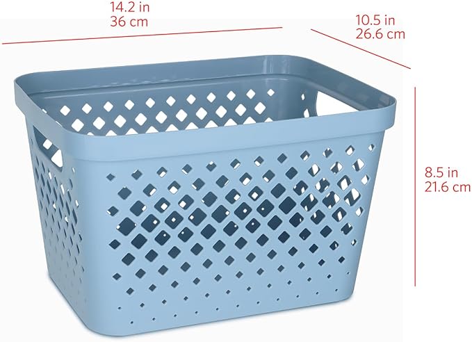 Glad Plastic Storage Basket Set, Value Pack of 6 | Open Storage Bins - Image 5
