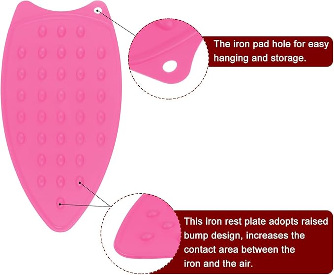 HARFINGTON 2pcs Silicone Iron Rest Pad, Fuchsia/Turquoise - Image 4