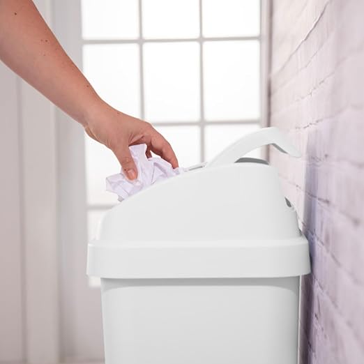 Sterilite 4-Pack Swing Top Wastebasket, Sleek Square Profile Trash Can - Image 5