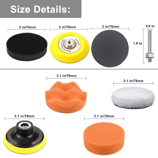 3 Inch Sanding Disc Drill Polishing Kit Sanding Attachment, Backing Pads - Image 4