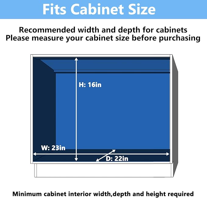 2 Tier Individual Pull Out Cabinet Organizer 22½" W x 21½" D, Heavy Duty - Image 4