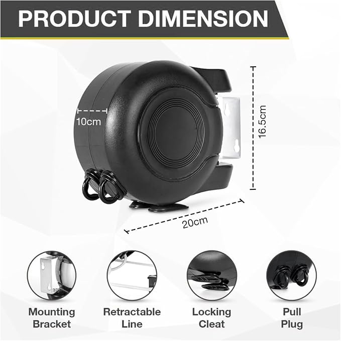 Retractable Double Clothesline – 49 ft x 2 Heavy Duty Clothes Line - Image 5