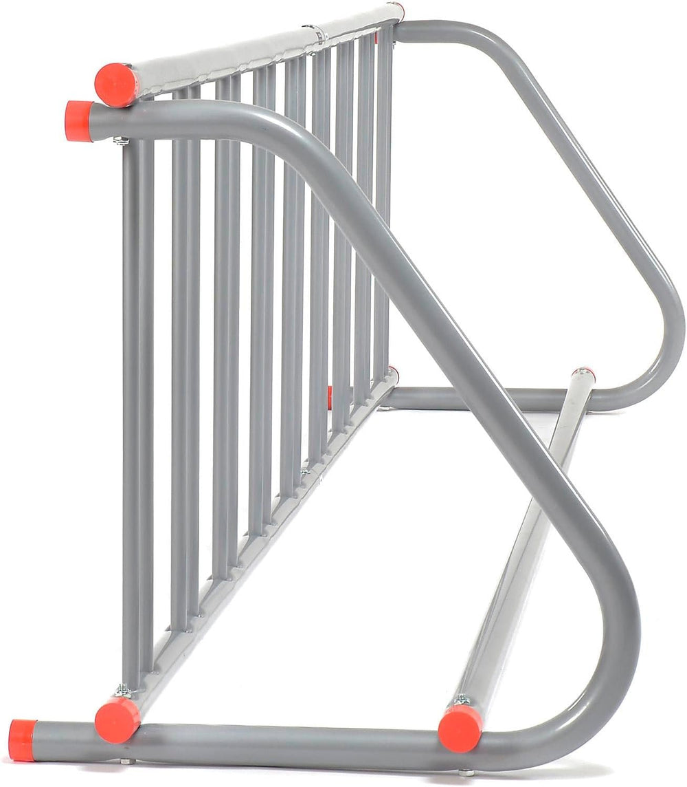 Global Industrial 111" L Single-Sided Grid Bike Rack, 9-Bike Capacity, Gray