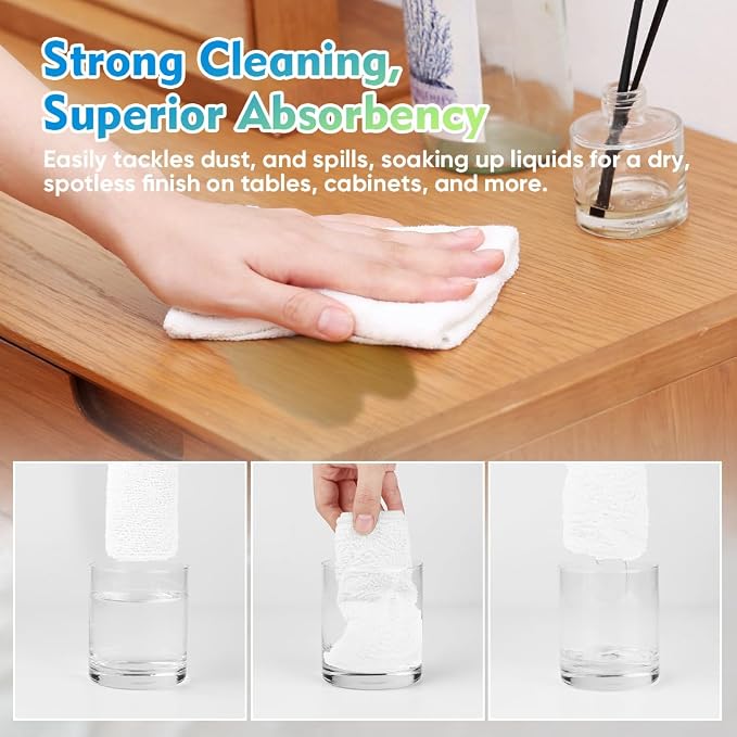 HOMEXCEL Microfiber Cleaning Cloth 6 Pack 12.5 x 12.5 inch Microfiber Towels - Image 5