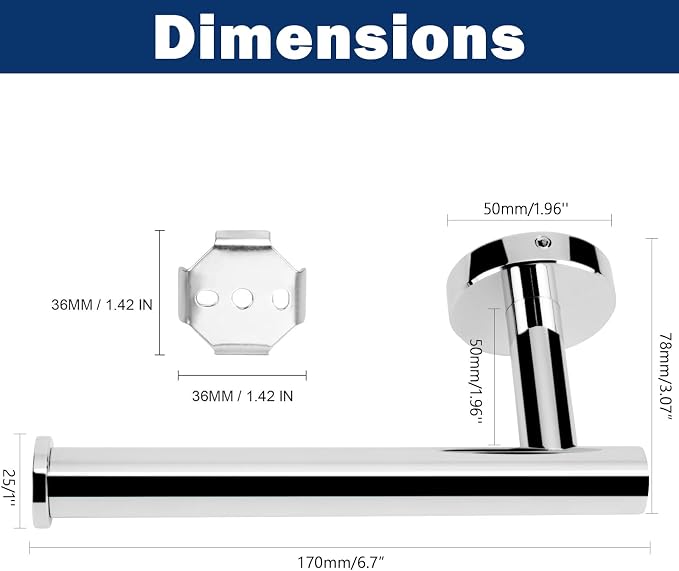 NearMoon Bathroom Toilet Paper Holder, Premium SUS304 Stainless Steel Rustproof - Image 5