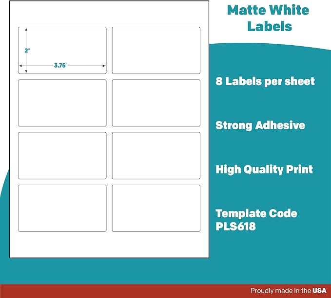 Premium Label Supply White Sticker Mailing Labels – 3.75" x 2" – Laser/Inkjet - Image 4