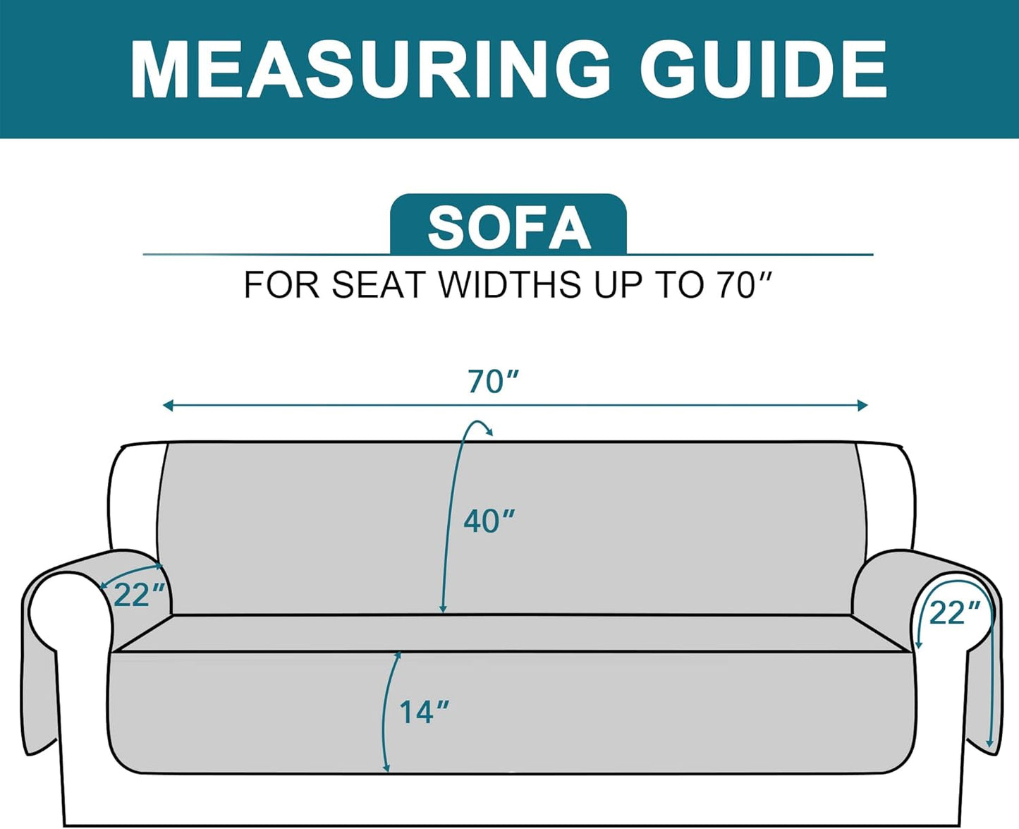 Turquoize 100% Waterproof Sofa Covers Couch Cover Sofa Cover for Dogs Couch Protector Triple Non-Slip Sofa Slipcover for 3 Cushion Couch Furniture Protector for Pets, Kids,Dog (Sofa 70", Ivory)