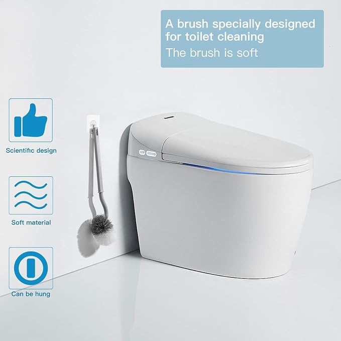2Pcs Toilet Brush, Slim Compact Bathroom Toilet Scrubber No Dead Corners - Image 8