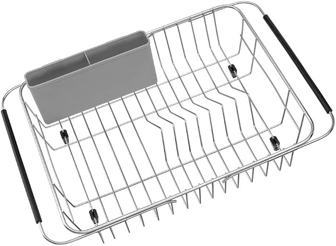 SANNO Expandable Dish Drying Rack, Dish Drainer, Dish Plate Holder Basket in - Image 5